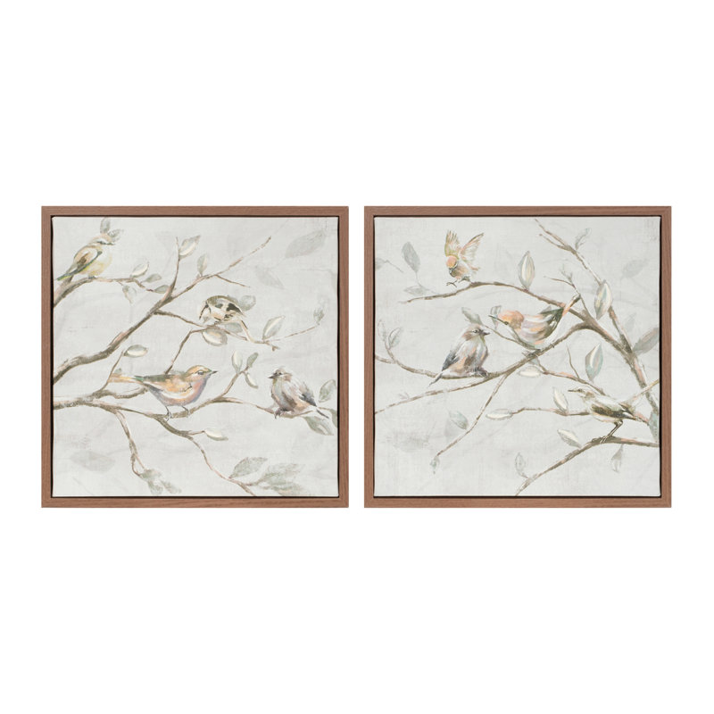 Art encadré, oiseaux sur branches