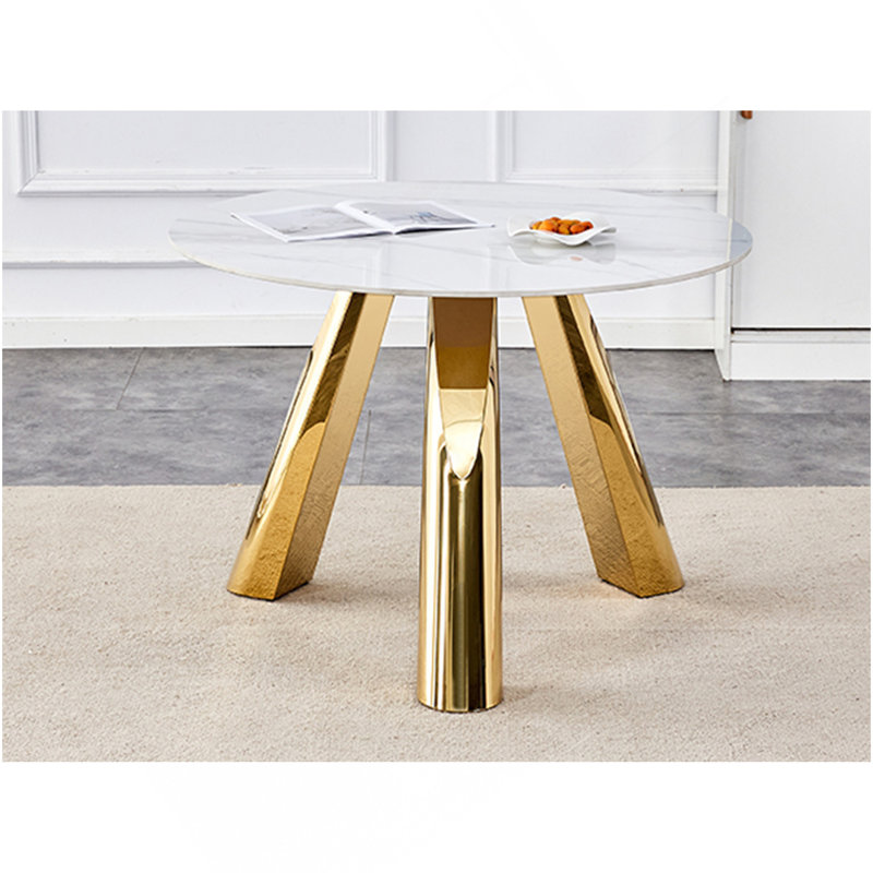 Table luxueuse en pierre frittée de 42 po: plateau durable de 0,45 po + pieds en acier de 6 po, capacité de 500 lb, surface veinée blanche / grise résistante aux taches et à la chaleur - Design minimaliste moderne