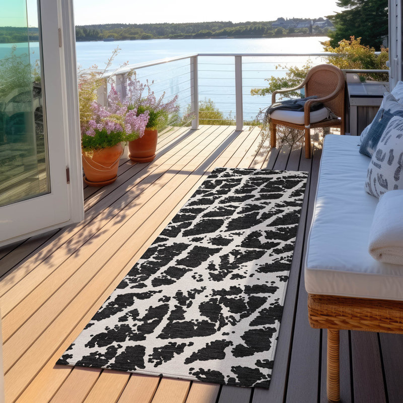 Kyrie Abstract Indoor / Outdoor Rug, Runner 2'3" x 7'6"