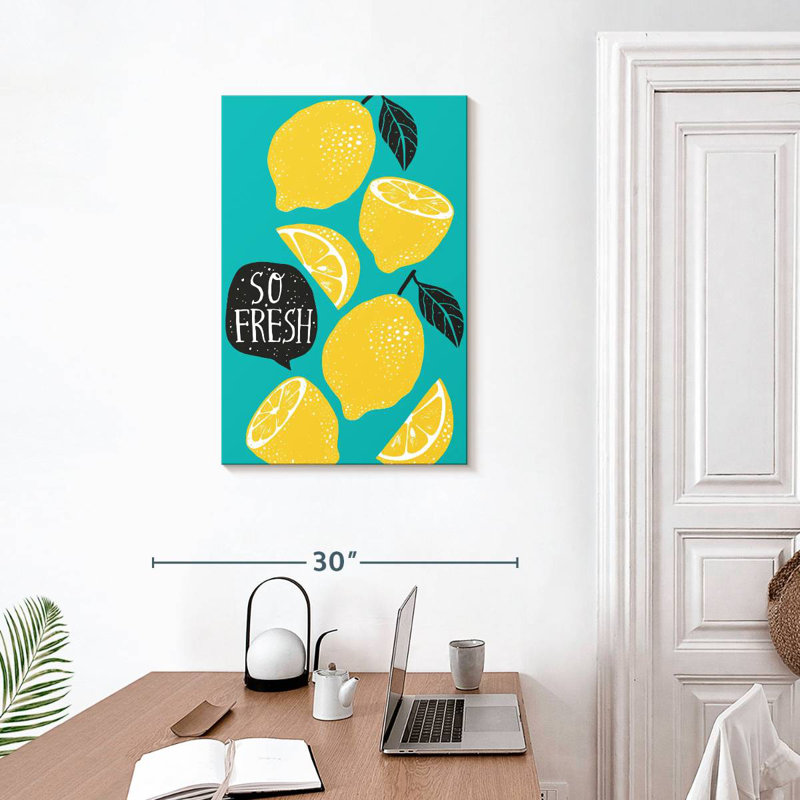 Yarlin, citrons frais, typographie, H 30 po x l 20 po