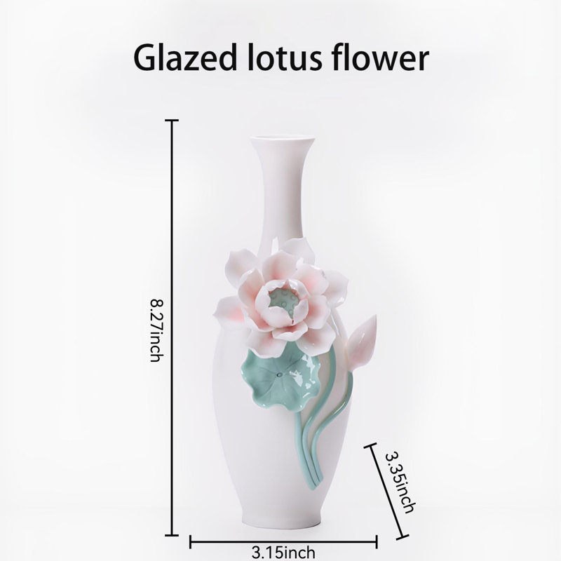 Vase en céramique avec sculpture florale - Décoration moderne d'inspiration zen