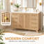 Meuble-lavabo simple 48 po en bois avec lavabo SMC intégré, 2 portes à fermeture en douceur et armoire 8 tiroirs