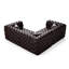 Ensemble de canapé modulaire en forme de L 75,1 po, canapé modulaire rembourré en similicuir 3 places avec conception touffetée à la main pure, 3 coussins, combinaison multiple pour le salon