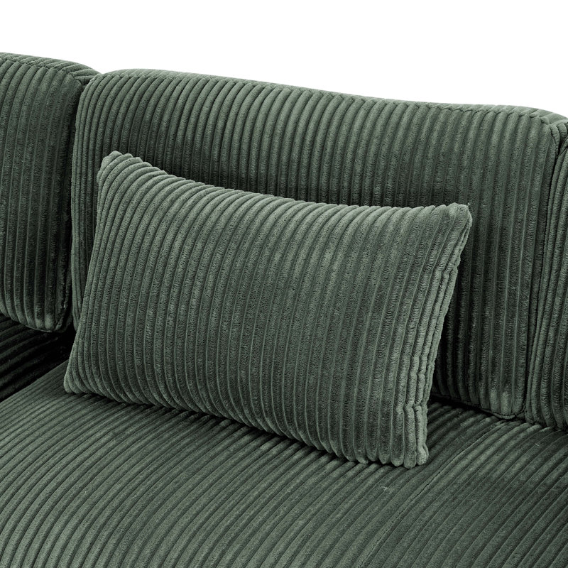 Chaise longue Bluehaven, Velours côtelé vert forêt