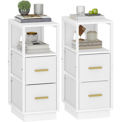 30cm W Metal Bedside Table