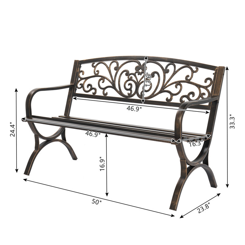 Banc de parc en fer Ethanael