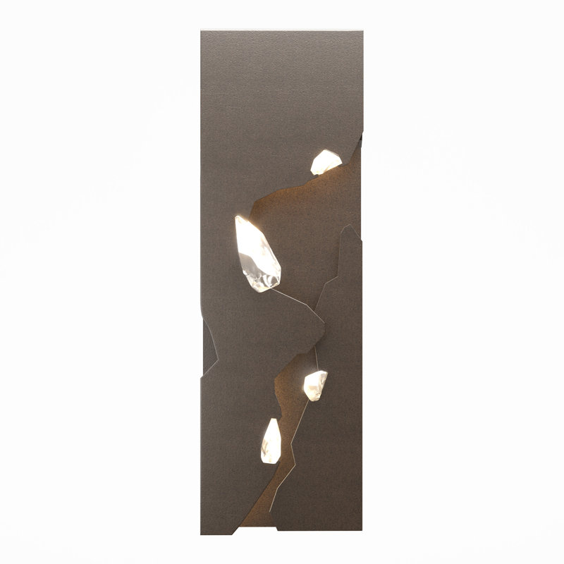Applique murale encastrée à intensité variable à 1 lumière DEL Trove, Bronze huilé avec cristal transparent