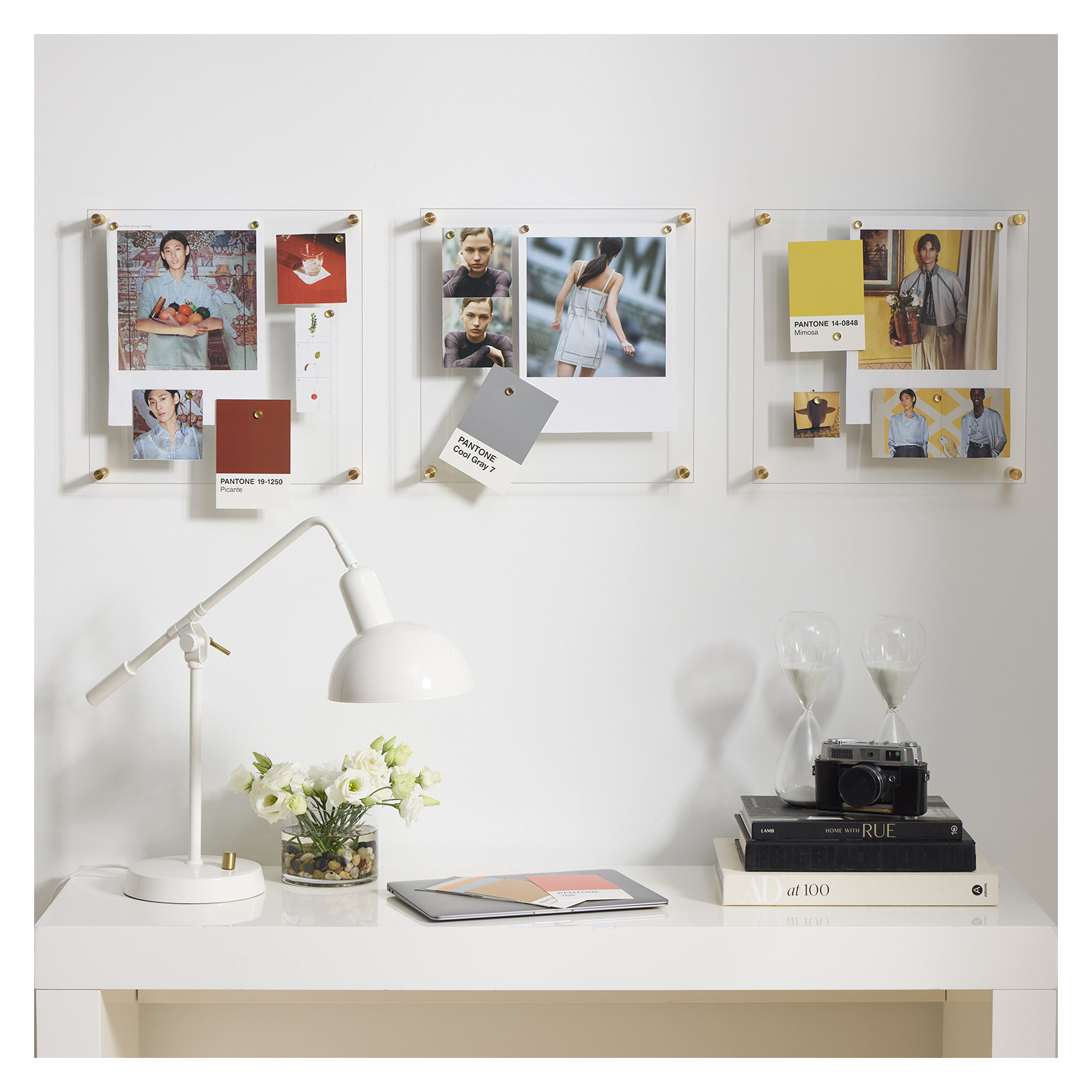 Easy Change Memo Board + Magnets, 14" x 14", Gold