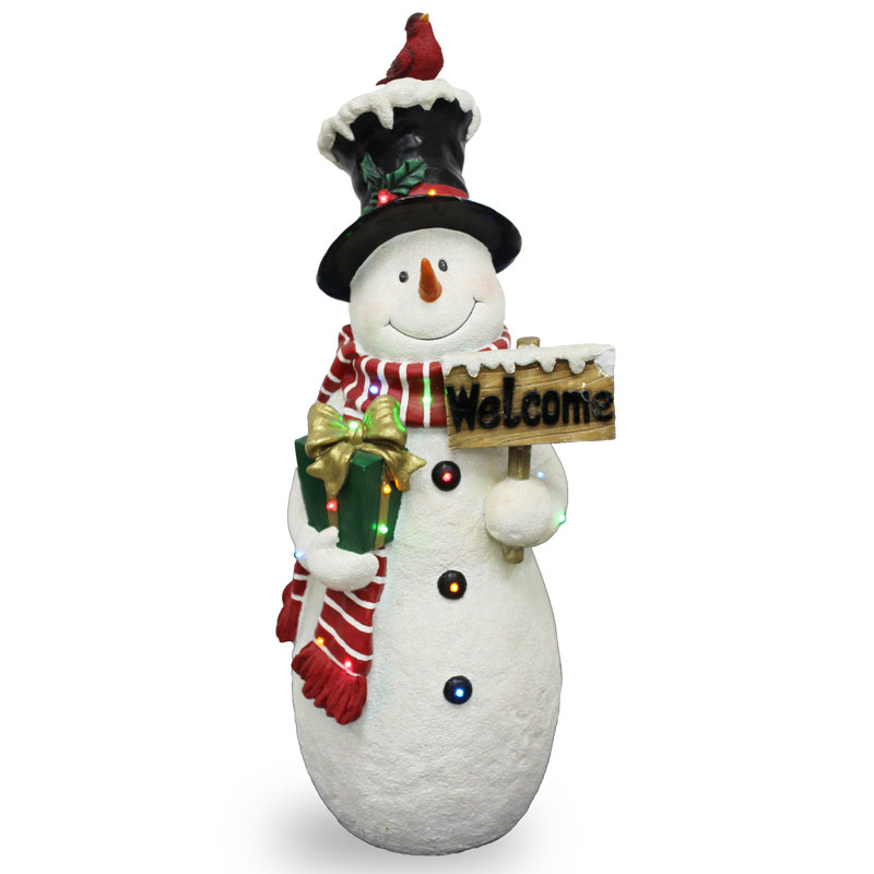 Décoration de bonhomme de neige pré-éclairée 28 po