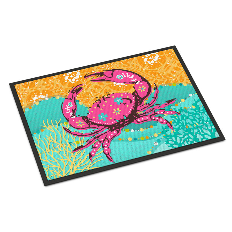 Tapis de porte d’extérieur anti-dérapant crabe, H 0,25 po x l 27 po x P 18 po