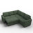 Abramson L-Shaped Corduroy Sectional Pull-Out Sofa Bed-1646452162