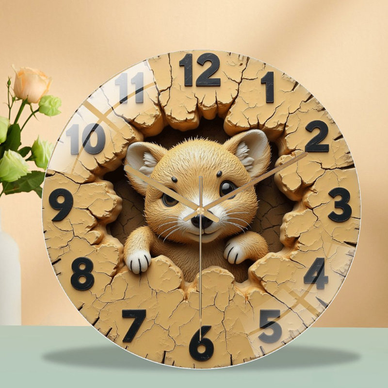 Horloge murale mignonne Fox