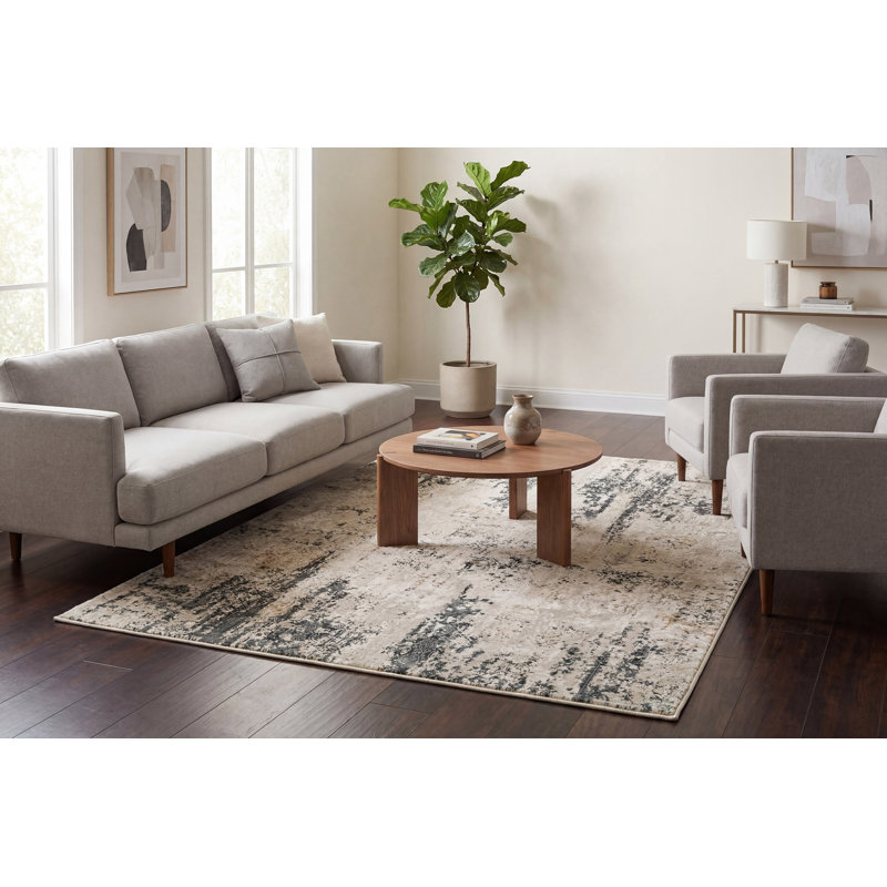 Grisby Abstract Indoor Rug, Rectangle 5'3" x 7'7"