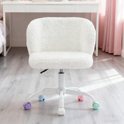 Chaise de bureau artificielle avec base en métal, chaise de bureau pivotante