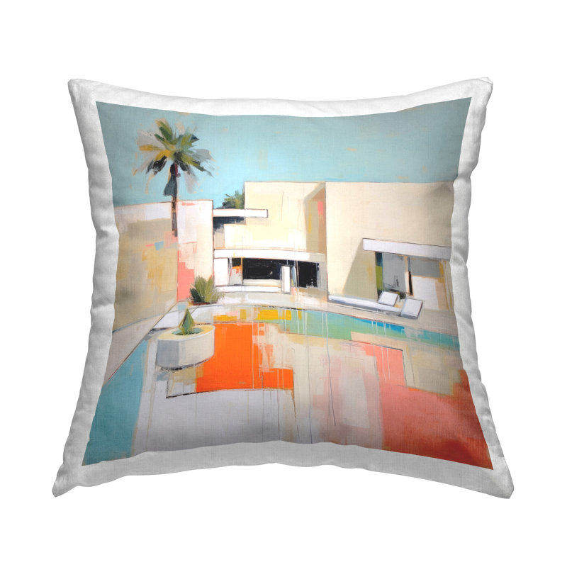 Coussin décoratif imprimé Modern Modern Villa par Irena Orlov