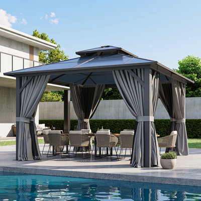 12 pi. L 12 pi. D Pavillon de jardin en aluminium