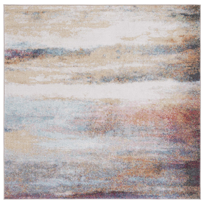 Phoenix 500 Performance Abstract Rug, Square 6'7"