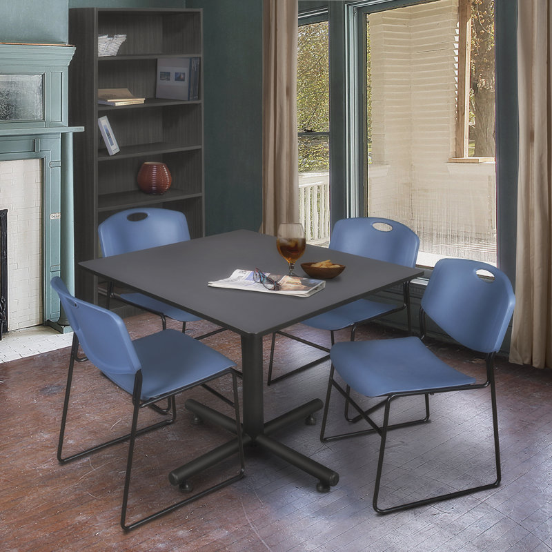 Table de salle à manger carrée 48 po Regobe Kobe, Stratifié gris