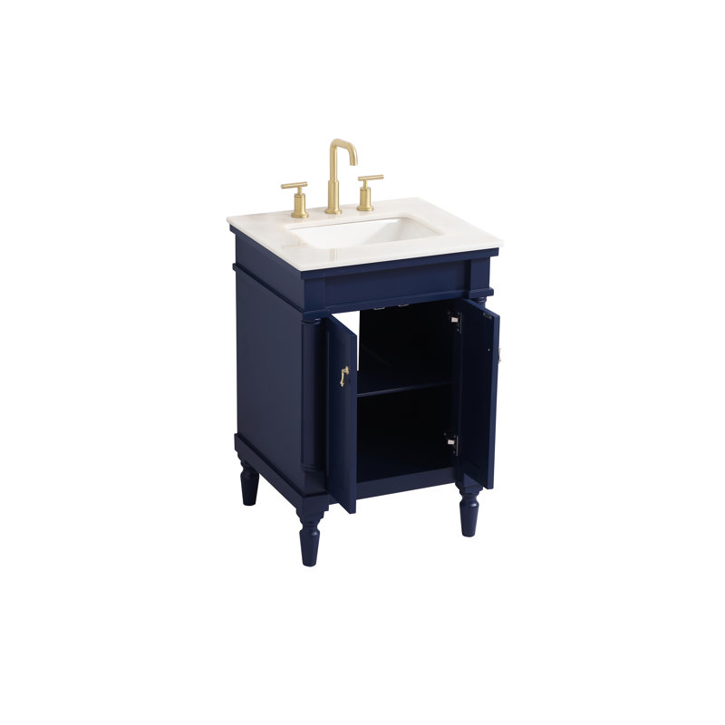 Ensemble de meuble-lavabo simple 24 po Lexington, Île Seymour Nord, Galapagos, Blanc