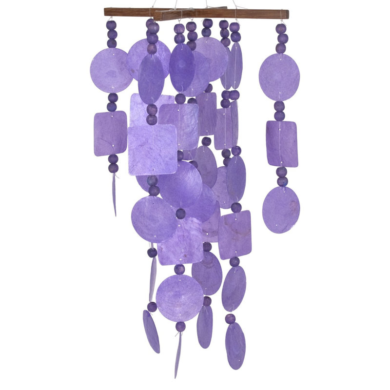 Carillon mauve avec perles de bois carillon