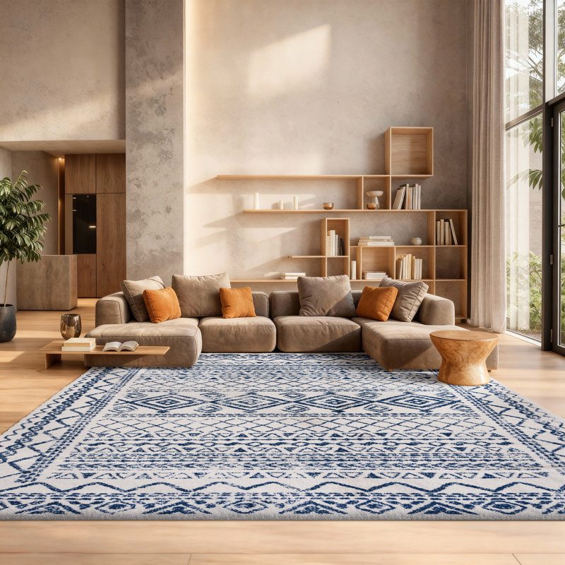 Tapis bleu marine Stryker, Rectangle 8 pi x 10 pi
