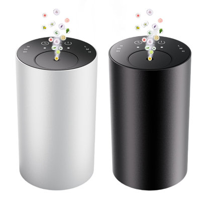 Waterless Portable Essential Oil Diffuser, Battery Operated, 1/4/8-Hour Timer, 20ml Capacity, 3 Mist Levels for Home, Car, Office