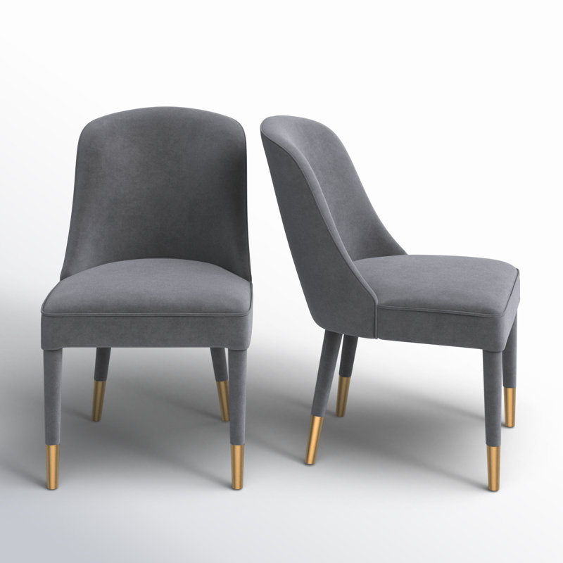 Belhaven 19'' H Velvet Upholstered Parsons Chair, Light Gray