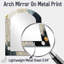 Monochrome Medley III - miroir asymétrique à collages abstraits, miroir mural unique à arche noire, impression d'art en métal-113734469
