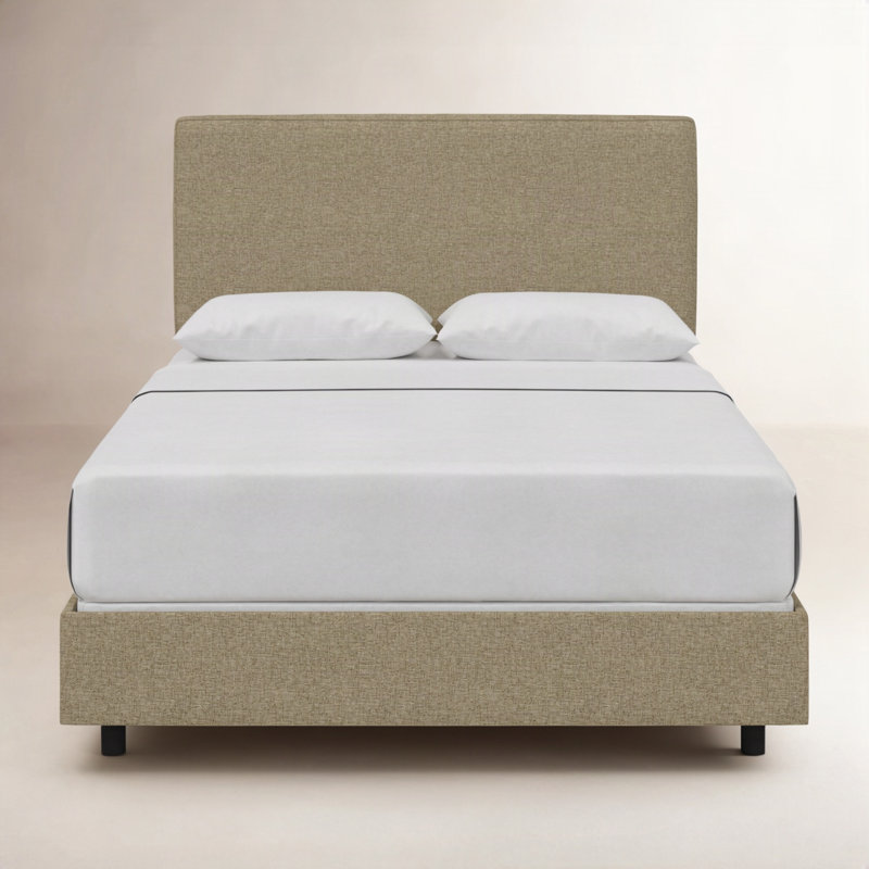 Lit tapissier standard en coton Marquise, Lit simple, Lin texturé naturel Zuma