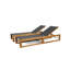  Ensemble de 2 chaises longues inclinables contemporaines d'extérieur avec dossier réglable en filet, noir
