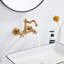 Robinet de lavabo de cuisine et de salle de bain mural avec double poignée en croix-105843358
