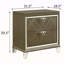 Table de chevet 2 tiroirs champagne foncé