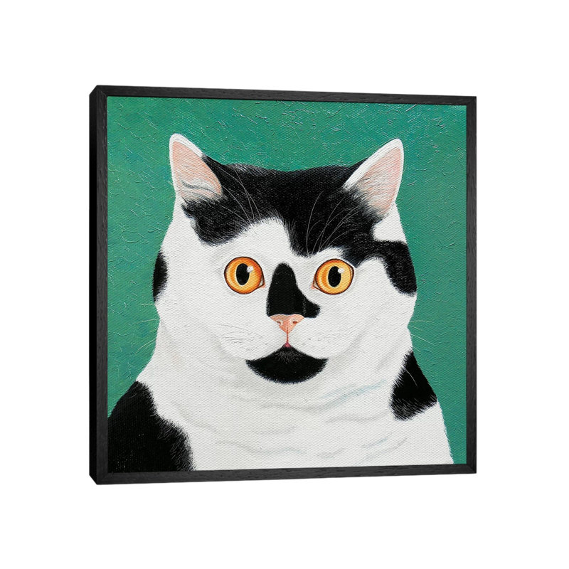 Moomoo by Vicky Mount - Painting on Canvas, Black Framed, 66.04 cm H x 66.04 cm W