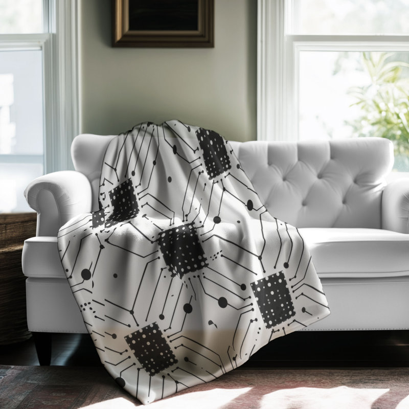 Binary Lines - 1 Piece Premium Blanket, Twin