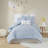 Brooklyn Cotton Jacquard Duvet Cover Set with Euro Shams and Throw Pillows-1154832418-1154832446