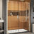 DreamLine Elegance-LS 63 3/4 - 65 3/4 inch W x 72 inch H Frameless Pivot Shower Door in Chrome-121723723-122531088