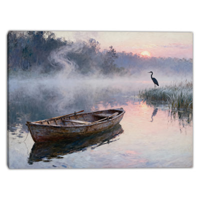 «Silent Morning Boat», art mural sur toile tendue