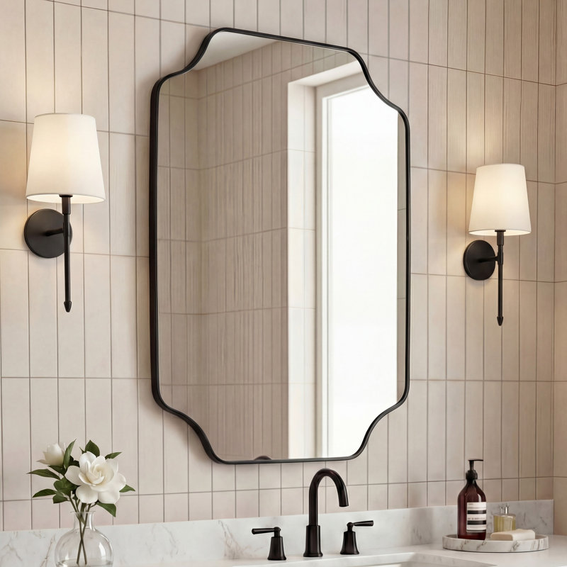 Miroir mural Alora, Noir