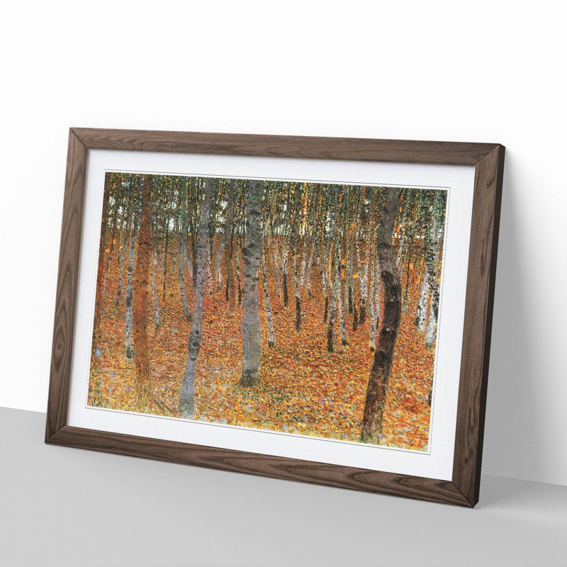Beech Grove Forest Vol.2 by Gustav Klimt - Picture Frame Painting, 48cm H x 65cm W x 2cm D, Walnut Framed