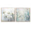 Green Beige Serene Meadows - ensemble de 2 collages carrés botaniques abstraits-348561117-348561116