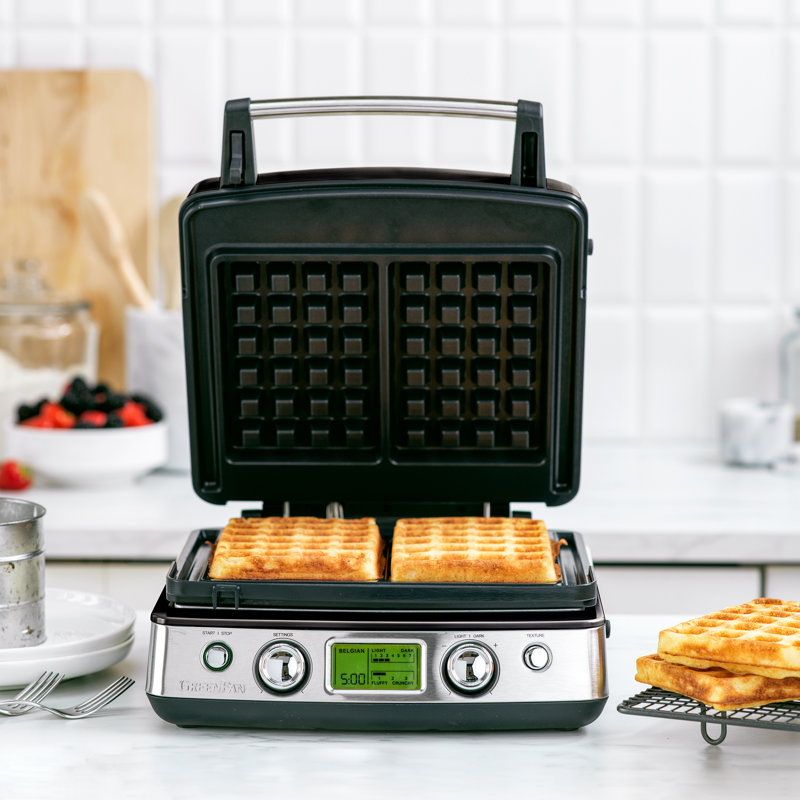 GreenPan Elite Non-Stick Waffle Maker, Black