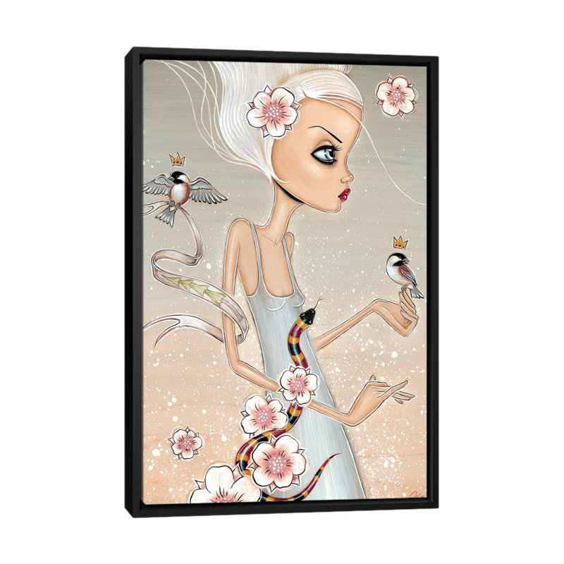 «Coral», impression sur toile, H 26 po x l 18 po x P 1,5 po, Toile avec cadre noir, Pas de tapis