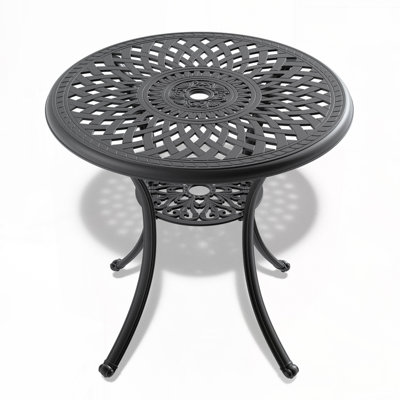 Outdoor Aluminum dining table with Umbrella Hole