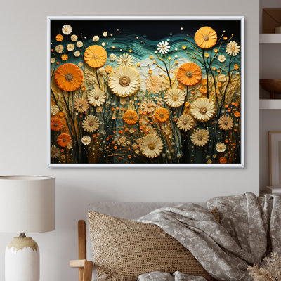Cactus Manrica orange sarcelle, désert, oasis, tonneau sur toile