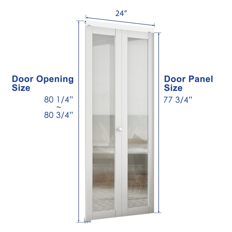 Porte pliante en bois massif 1-Lite, 24 po x 80 po, 1