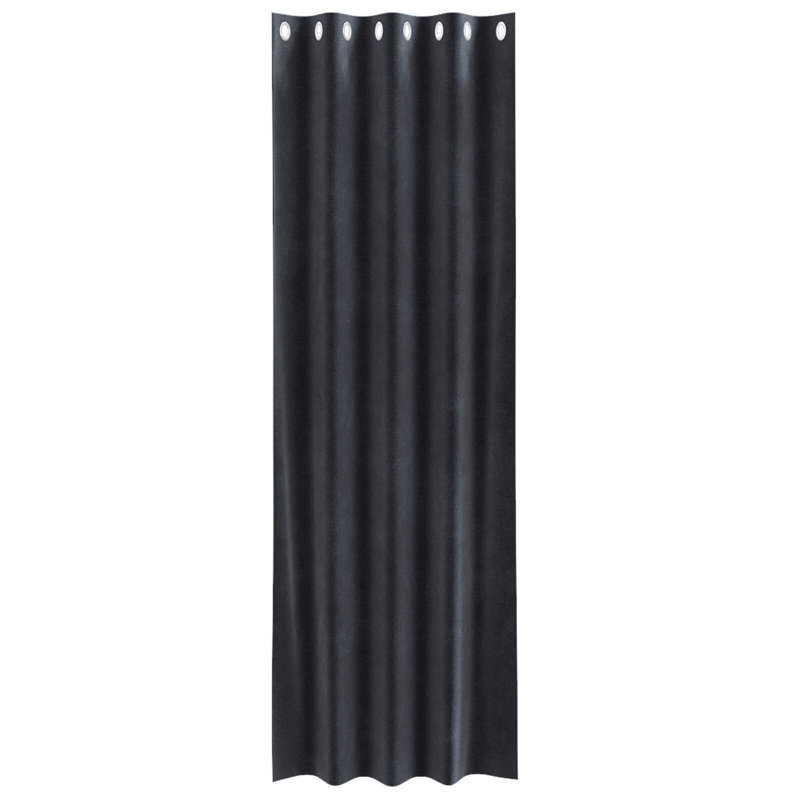 Curtains Polyester Medium Decorative Inlays, Charcoal, 140cm Width x 225cm Drop