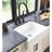 Matte Black Kitchen Faucet With Pull-Down - Dual Handle Control For Precise Flow And Temperature Adjustment 360-Degree Rotating High Nozzle Increased Cleaning Area Made Of Brass Materials Bridge