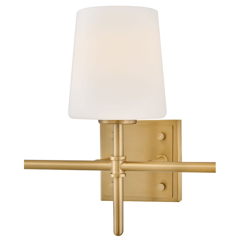 Saunders 3 - Light Bath Sconce, Lacquered Brass
