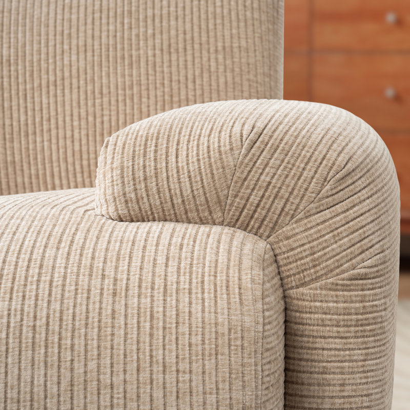 42" W Foam-Filled Upholstered Accent Armchair, Taupe