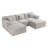 110.2" Modular Cloud Couch with Ottoman, U-Shaped Deep Seat Sofa for Living Room, No Assembly Required-630283887